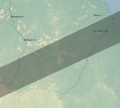 Map of the eclipse path across French Guiana on 06/09/2700