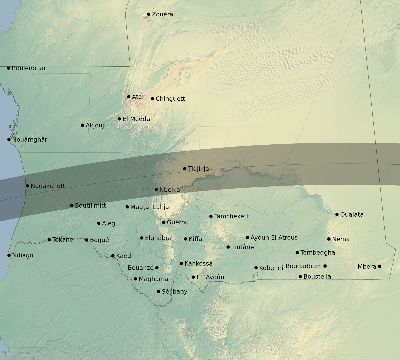 Map of the eclipse path across Mauritania on 06/09/2700