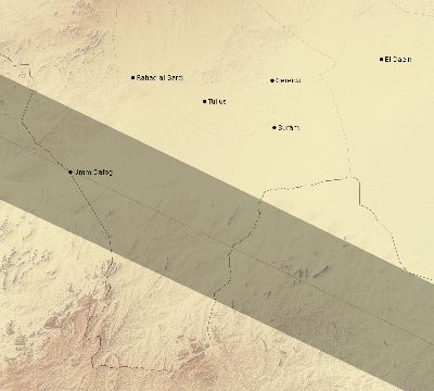 Map of the eclipse path across Sudan on 06/09/2700