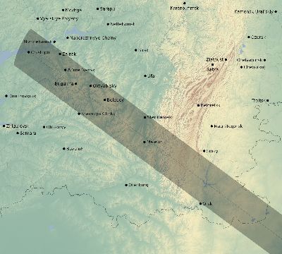 Map of the eclipse path across Russia on 11/22/2701