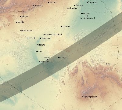 Map of the eclipse path across Algeria on 04/08/2703