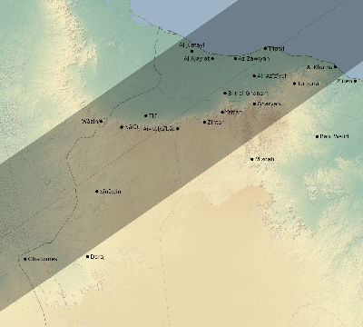 Map of the eclipse path across Libya on 04/08/2703