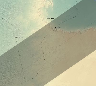 Map of the eclipse path across Tunisia on 04/08/2703