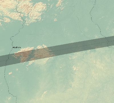 Map of the eclipse path across Guyana on 03/27/2704