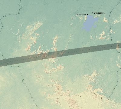 Map of the eclipse path across Suriname on 03/27/2704