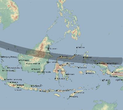 Map of the eclipse path across Indonesia on 09/21/2704