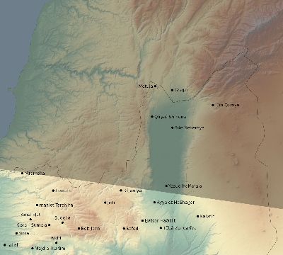 Map of the eclipse path across Israel on 09/21/2704