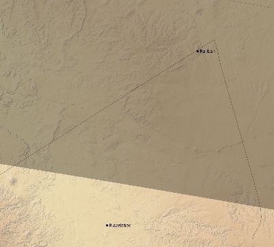 Map of the eclipse path across Jordan on 09/21/2704