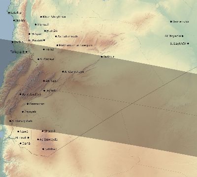 Map of the eclipse path across Syria on 09/21/2704