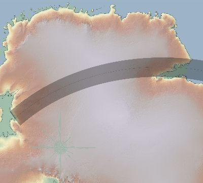 Map of the eclipse path across Antarctica on 03/17/2705