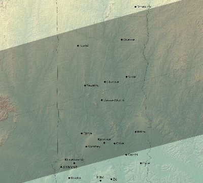 Map of the eclipse path across Benin on 07/21/2707