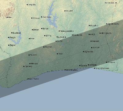 Map of the eclipse path across Côte d'Ivoire (Ivory Coast) on 07/21/2707