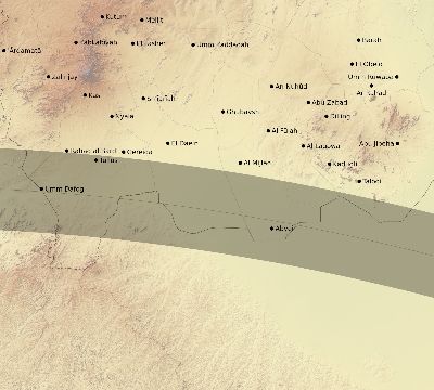 Map of the eclipse path across Sudan on 07/21/2707