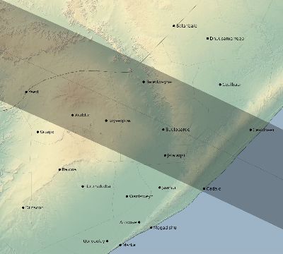 Map of the eclipse path across Somalia on 07/21/2707