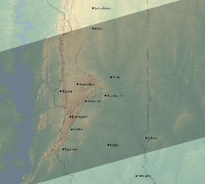 Map of the eclipse path across Togo on 07/21/2707