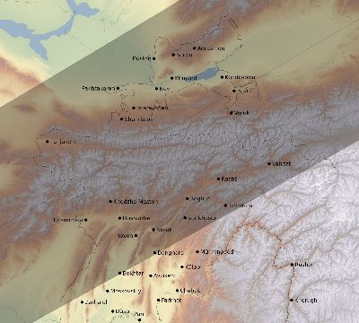 Map of the eclipse path across Tajikistan on 07/10/2708