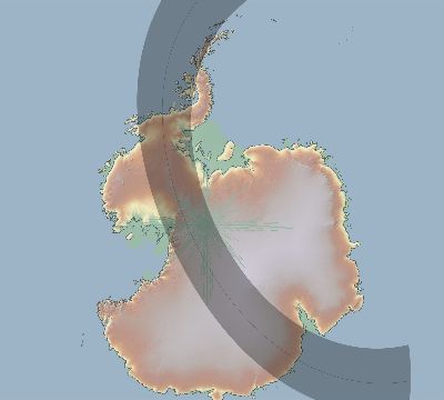Map of the eclipse path across Antarctica on 01/03/2709
