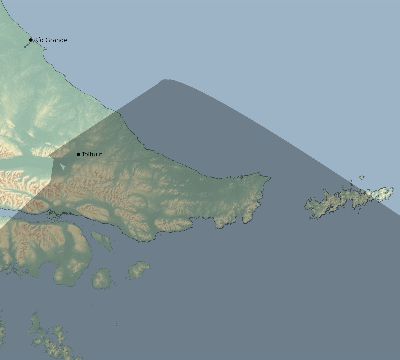 Map of the eclipse path across Argentina on 01/03/2709