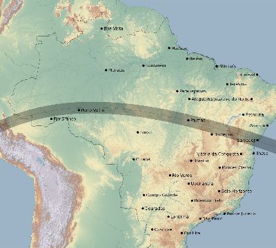 Map of the eclipse path across Brazil on 05/20/2710