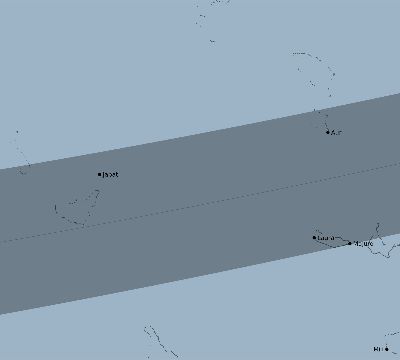 Map of the eclipse path across Marshall Islands on 11/13/2710