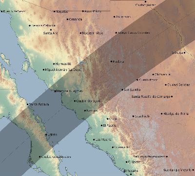 Map of the eclipse path across Mexico on 05/09/2711