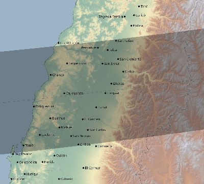 Map of the eclipse path across Chile on 11/02/2711