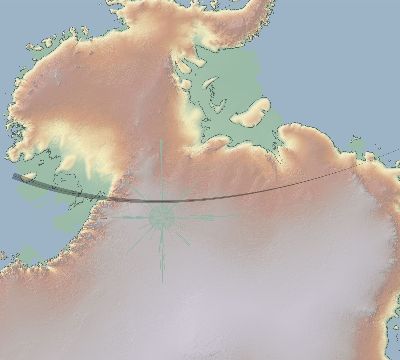 Map of the eclipse path across Antarctica on 10/22/2712