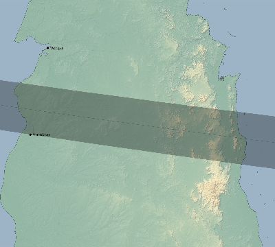 Map of the eclipse path across Australia on 02/26/2715