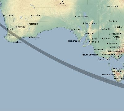 Map of the eclipse path across Australia on 08/21/2715