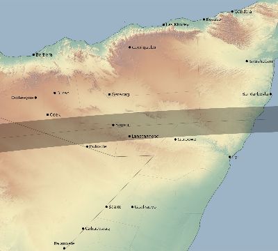 Map of the eclipse path across Somalia on 08/21/2715