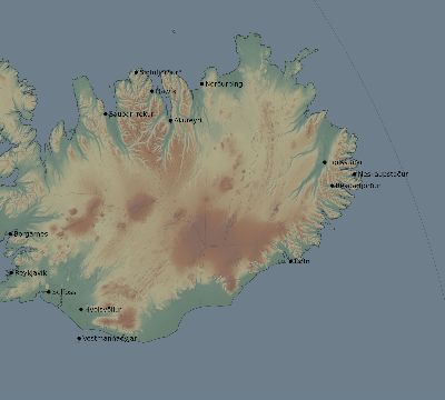 Map of the eclipse path across Iceland on 02/15/2716