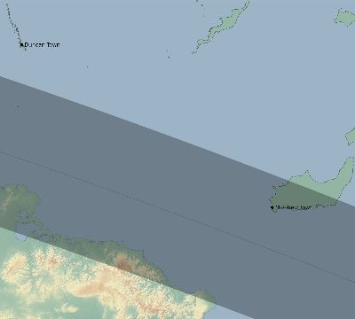 Map of the eclipse path across Bahamas on 06/20/2718