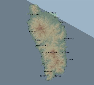 Map of the eclipse path across Dominica on 06/20/2718