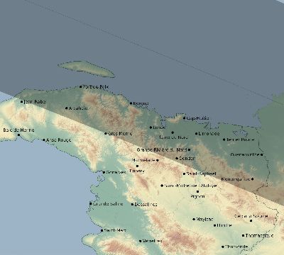 Map of the eclipse path across Haiti on 06/20/2718