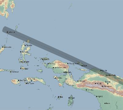 Map of the eclipse path across Indonesia on 12/14/2718