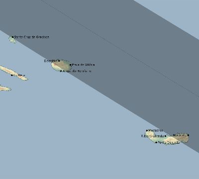 Map of the eclipse path across Portugal on 12/03/2719