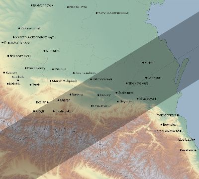 Map of the eclipse path across Russia on 12/03/2719