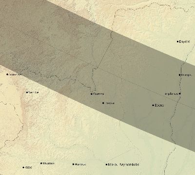 Map of the eclipse path across Republic of the Congo on 10/02/2722