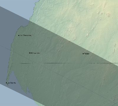 Map of the eclipse path across Western Sahara on 10/02/2722