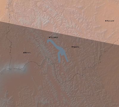 Map of the eclipse path across Uganda on 10/02/2722