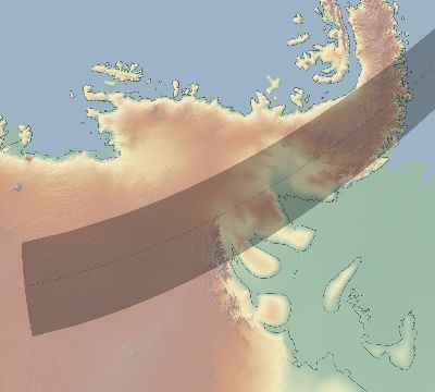 Map of the eclipse path across Antarctica on 03/28/2723