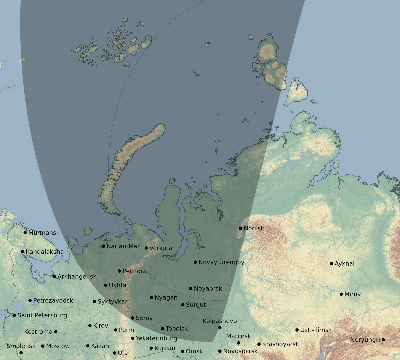 Map of the eclipse path across Russia on 09/21/2723