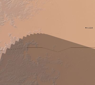 Map of the eclipse path across Saudi Arabia on 02/05/2725