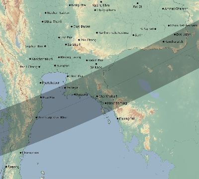 Map of the eclipse path across Thailand on 02/05/2725