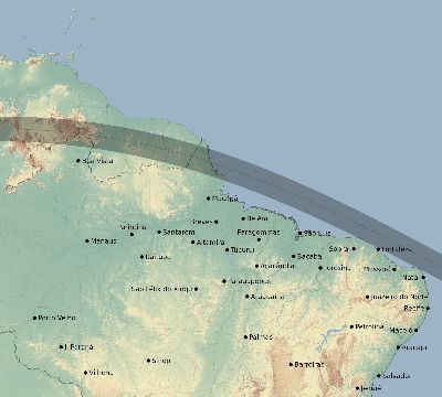 Map of the eclipse path across Brazil on 07/31/2725