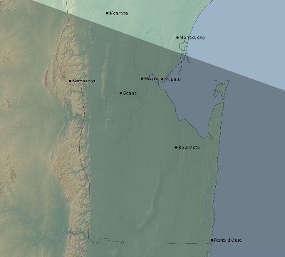 Map of the eclipse path across Mozambique on 01/25/2726