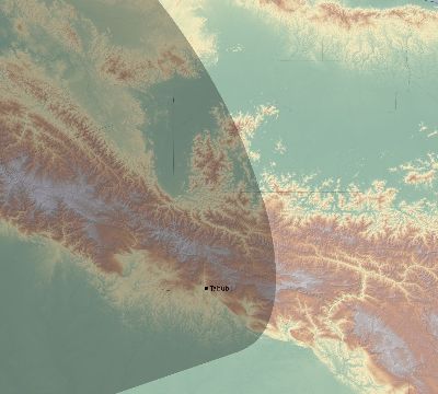 Map of the eclipse path across Papua New Guinea on 01/25/2726