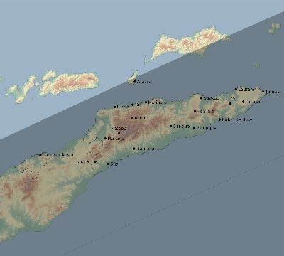 Map of the eclipse path across Timor-Leste on 01/25/2726