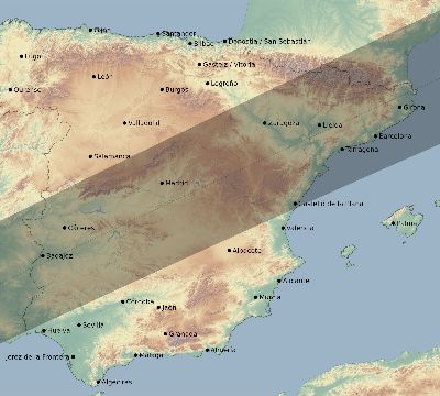 Map of the eclipse path across Spain on 07/21/2726