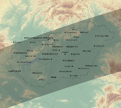 Map of the eclipse path across Hungary on 07/21/2726